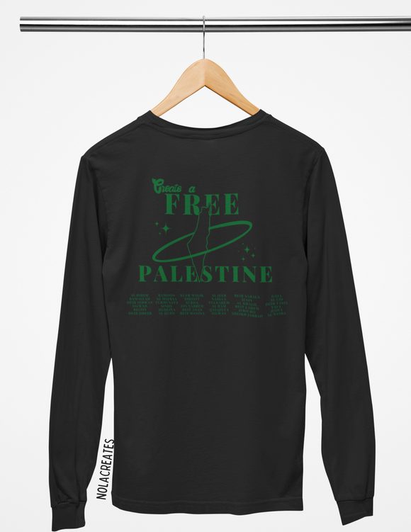 Black Create a Free Palestine Long Sleeve